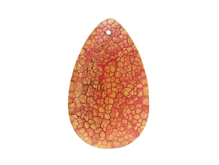 Agat smoczy / zawieszka / kropla / 46x28x6mm / różowy, fioletowy / 1szt