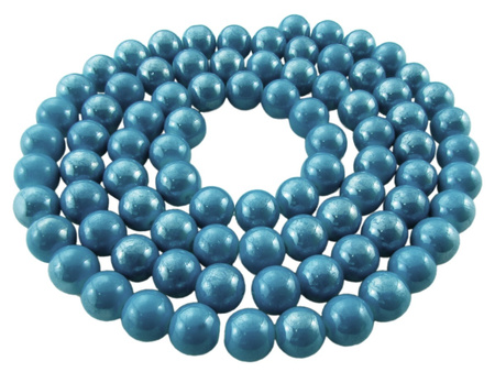 Koraliki szklane, lustrzane / lazurowy / 4mm / otwór 0.7mm / 170 koralików