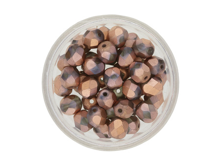 Firepolish™ / 6mm / Crystal Full Matted / Capri Gold / 40szt