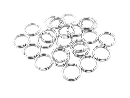 Kółka podwójne / sprężynki / 7mm / kolor srebrny / otwór 6mm / drut 0.6mm / 250szt