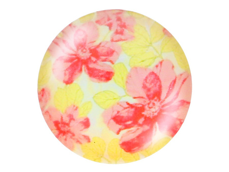 Kaboszon szklany z grafiką K25 PT1300 / żółto-różowy / 25mm / 2szt