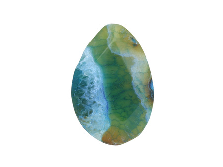 Agat / kropla nieregularna / fasetowana / 38x26x11mm / zielony / 1szt