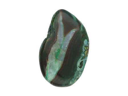 Agat / kropla płaska / 32x21x8mm / zielono-brązowo-biały / 1szt
