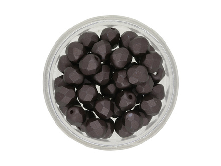 Firepolish™ / 6mm / Alabaster / Pastel Dark Brown / 40szt