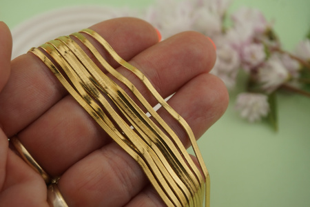 Łańcuszek żmijka płaska / stal chirurgiczna / 2mm / złoty / 40+5cm