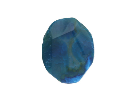 Agat / kropla nieregularna / fasetowana / 28x21x8mm / niebieski / 1szt