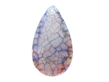 Agat / zawieszka / kropla / 52x32x7mm / szary / 1szt