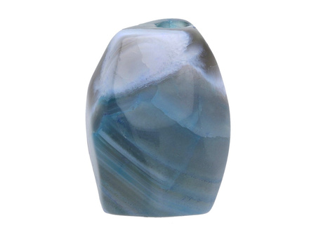Agat / kula fasetowana / nieregularna / 15x12x10mm / szaro-niebieski / 1szt