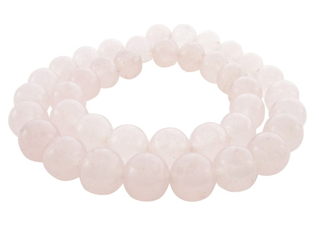 Agat, kula 8mm / mleczny różowy / otwór 1.3mm / 49szt / 1 sznur