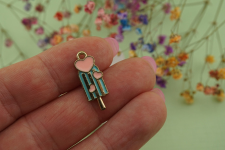 Lody kaktusy / zawieszka / 22x7mm / metal / złoty / 1szt