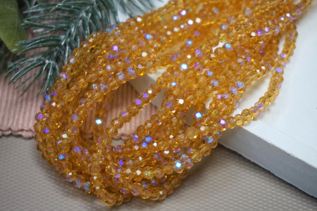 CrystaLove™ / kryształki szklane / rondelle / 3x4mm / Gold / 110szt