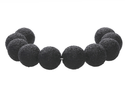 Koraliki brokatowe / czarny / 12mm / otwór 2mm / 6szt