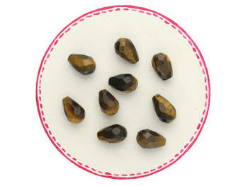 Tygrysie oko / kropla fasetowana / 12x4mm / 2szt