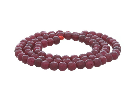 Agat / kula fasetowana / 4mm / rubinowy / 84szt