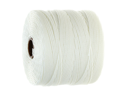 BEADSMITH™ / nić SuperLon Fine / nylon / Tex 135 / White / 0.5mm / 108m