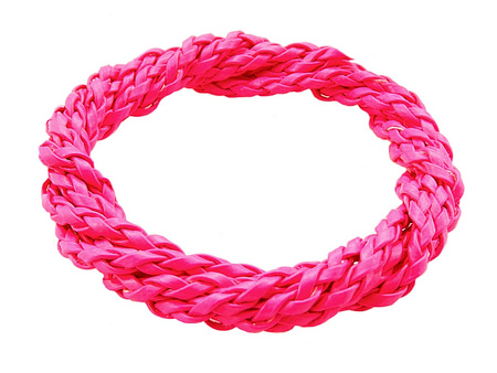 Rzemień ekologiczny, pleciony, okrągły / różowy neon / 3mm / 1m