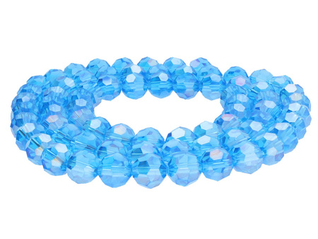 CrystaLove™ / kryształki szklane / ball / 10mm / lazurowy / transparentny, opalizujący / 65szt