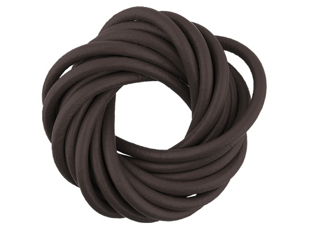 Rzemień naturalny / okrągły / 4.0mm / ciemny brązowy / 2m