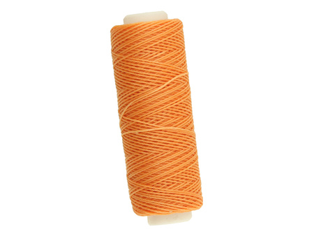 Sznurek do makramy woskowany / poliester / 0.45mm / pomarańczowy / szpulka 40m