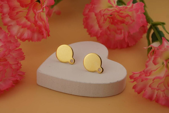 Sztyfty kółko / stal chirurgiczna / 10x10mm / złoty / 2szt