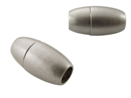 Zapięcie magnetyczne oliwka, piaskowane / szary / 10x18mm / otwór 5mm