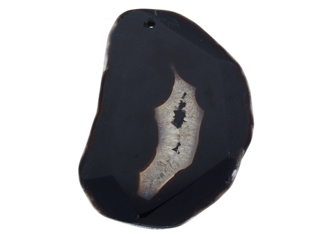 Agat / zawieszka / owal nieregularny / 75x50x7mm / czarny / 1szt