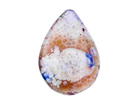 Agat / kropla płaska / 41x30x6mm / beżowo-fioletowy / 1szt