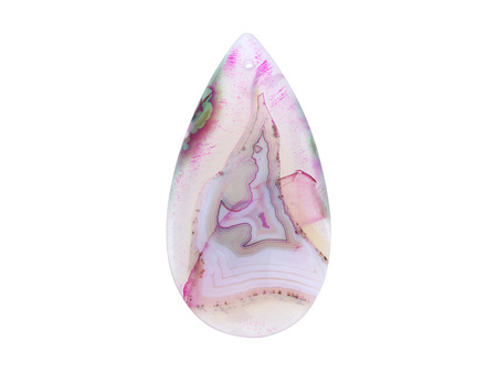 Agat / zawieszka / kropla / 63x33x6mm / kremowo-różowy / 1szt