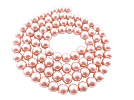 Koraliki szklana perła kula 10mm / pudrowy róż pastelowy / otwór 1mm / 85 koralików