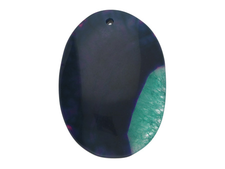 Agat / zawieszka / owal / 48x34x7mm / fioletowy / 1szt