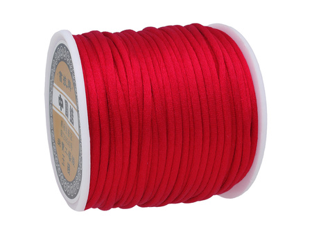 Sznurek satynowy / 2mm / czerwony / 30m