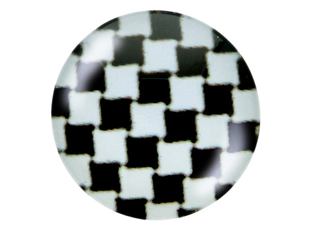 Kaboszon szklany z grafiką K14 PT1411 / biało-czarny / 14mm / 4szt