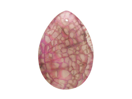 Agat smoczy / zawieszka / kropla / 44x31x6mm / różowy / 1szt