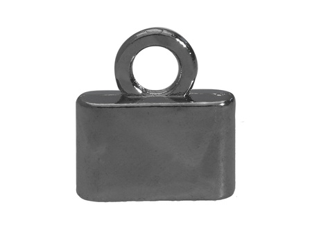 Płaskie końcówki do wklejania z wadą / 13x12x3mm / czarny / otwór 8x2mm / uchwyt 3mm / 4szt