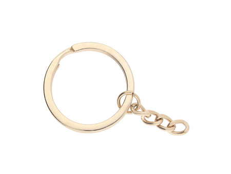 Kółeczko z łańcuszkiem do breloczka / 30mm / KC Gold / 2szt
