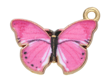 Motyl SweetCharm™/ zawieszka charms / 15x20x2mm / KC Gold, różowy / 2szt