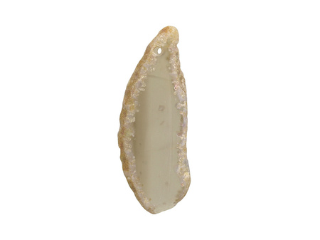Agat / zawieszka / plaster nieregularny / 59x22mm / beżowo-szary / 1szt