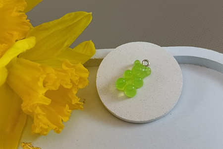 Miś / zawieszka / żywica / 10x21mm / otwór 2mm / limonkowy / 2szt