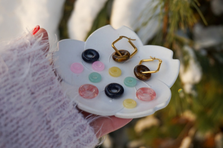 Jadeit imitacja / okrąg / 10mm / otwór 3,5mm / żółty / 2szt