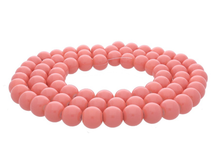 Koraliki powlekane / kula / 8mm / koralowy / 105szt