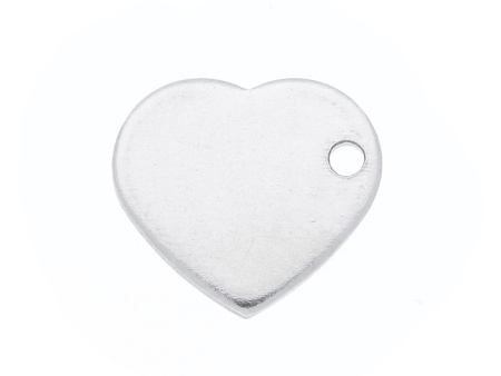 Serce / stal chirurgiczna / zawieszka charms / 11x10x1mm / srebrny / 4szt