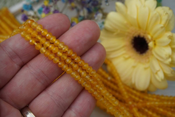 Chalcedon fasetowany / rondelle / 2x4mm / pomarańczowy / ok 115 szt / 1 sznur