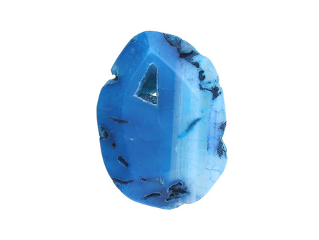 Agat / kropla nieregularna / fasetowana / 36x27x10mm / niebieski / 1szt