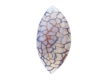 Agat / zawieszka / markiza / 70x35x6.5mm / szaro-niebieski / 1szt