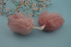 Kwiatek ozdobny / organza / różowy / ok 35mm / zestaw 2szt