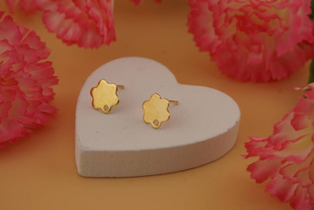 Sztyfty kwiatki / stal chirurgiczna / 10mm / złoty / 2szt