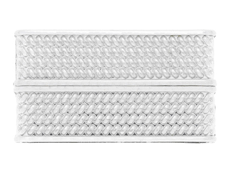 Zapięcie magnetyczne / szerokie z fakturą / 21x38x6mm / srebrny / otwór 34x4mm / 1szt