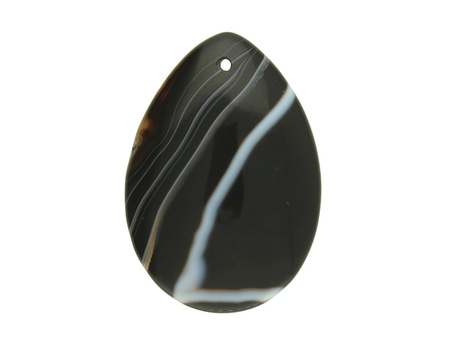 Agat / zawieszka / kropla / 43x30x7mm / czarny, brązowy / 1szt