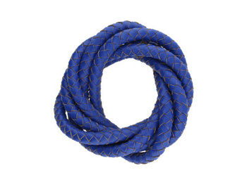 Rzemień naturalny / okrągły / pleciony / 5mm / chabrowy / 1m