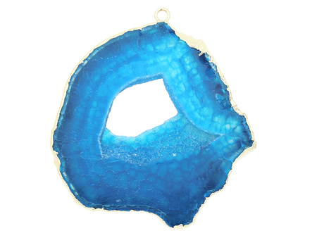 Agat druzy / zawieszka / plaster nieregularny / 72x64x13mm / niebieski / 1szt